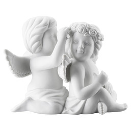 Dvojice andělíčků s květinovým věncem