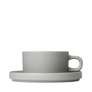 Hrnek na čaj s podšálkem PILAR Mirage Grey 2 ks