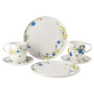 Snídaňová sada s hrnky 6 ks Brillance Bone China Fleurs des Alpes