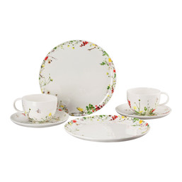 Snídaňová sada se šálky 6 ks Brillance Bone China Fleurs Sauvages