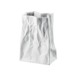 Váza Bag Do not litter 14 cm bílá matná