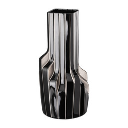 Váza Strip černá s platinou 40 cm