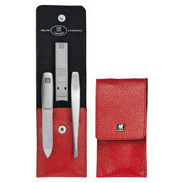 Manikúra 3 ks červená s kleštičkami TWINOX